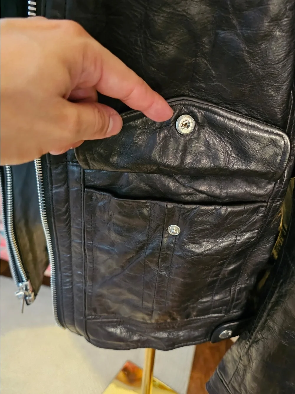 NWT Rogue Black Leather Jacket with Silver Zippers